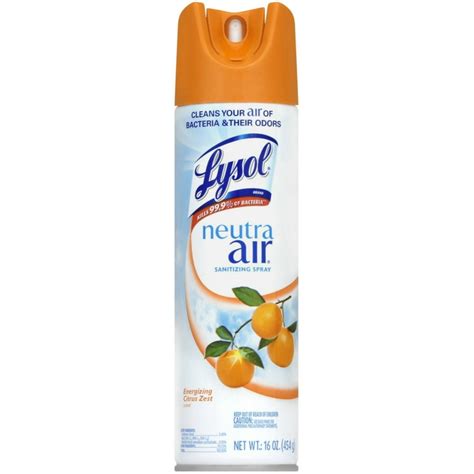 Lysol Neutra Air Sanitizing Spray, Citrus Zest Air Freshener, Odor ...