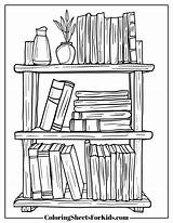 Bookshelf Coloring Pages Free Print And Downloads  Sheets sketch template