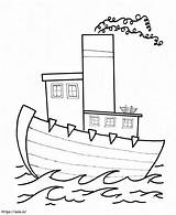 Free Printable Boat Coloring Page sketch template