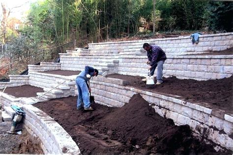 Image result for tiered backyard | Backyard retaining walls, Sloped ...