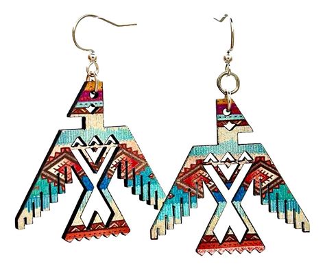 Native American Thunderbird Wood Earrings made from Eco Friendly Wood