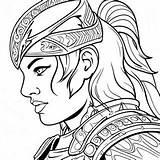 Fierce Female Warrior In Battle Armor Coloring Page 45894 36284 sketch template