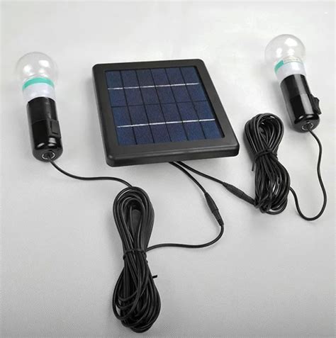 Mini Solar Light Kits Dual Bulb Solar LED Lights 3W Home Outdoor Garden Energy Saving Lighting ...