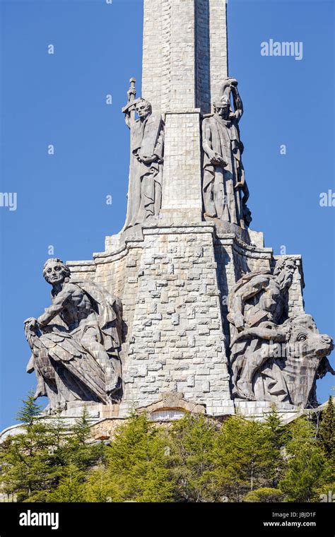 Sculptures by Juan de Avalos in cross Valley of the Fallen, Valle de ...