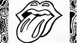 Como Dibujar El logo De Los rolling stones  How To Draw sketch template