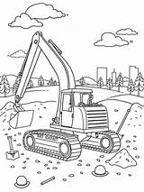 Caterpillar Excavator Coloring Page  Funny Pages sketch template