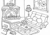 Living Room Coloring Page Of Table Sketch sketch template
