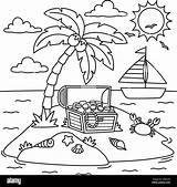 Island Summer Coloring Page For Kids Stock Vector Image & Art  Alamy sketch template