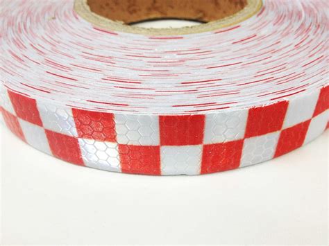 25 mm High Intensity Reflective Chequer Checkered Tape Vinyl Roll 1M 2M 3M 4M 5M 10M Business ...