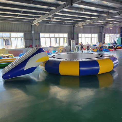 Water inflatable trampoline park slide