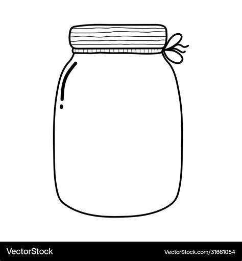 Black and white empty jar isolated element Vector Image