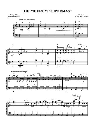 John Williams - Superman Theme - Sheet Music For Piano