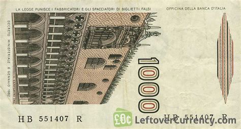 1000 Italian Lire Mille banknote Marco Polo - Exchange yours for cash today