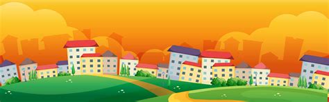 Background scene with buildings in the village 445401 Vector Art at Vecteezy