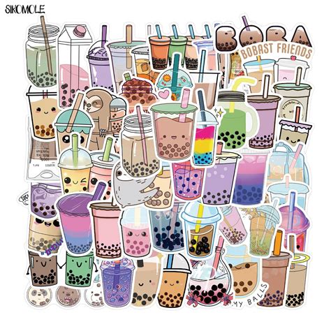 Kawaii Boba Tea Stickers – My Heart Teddy