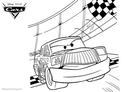 Cars Pixar Coloring Pages Chick Hicks Racing - Free Printable Coloring Pages