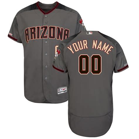 Men's Arizona Diamondbacks Majestic Gray Flex Base Authentic Custom Jersey