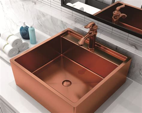 20 Inch Stainless Steel Vessel Sinks , Bathroom Sink Vanity Unit With Pop - Up Drain