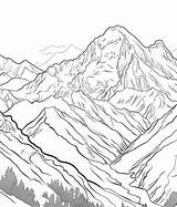 Free Printable Mountains Coloring Pages List sketch template