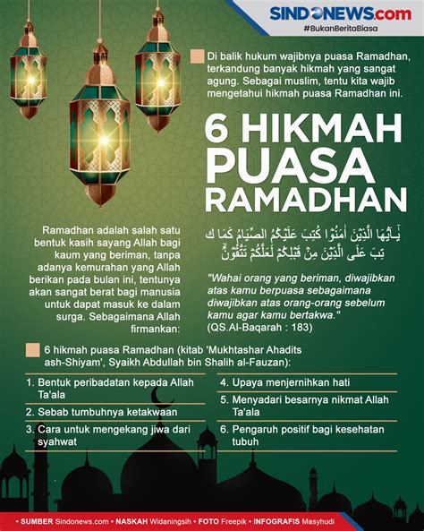 SINDOgrafis: 6 Hikmah Puasa Ramadhan yang Penting Diketahui Umat Islam