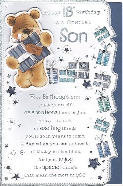 Son 18th Birthday Card - 'Happy 18th Birthday To A Special Son': Amazon.co.uk: Garden & Outdoors