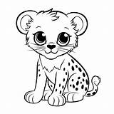 Printable Cheetah Pictures To Color sketch template