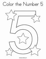 Color The Number 5 Coloring Page  Twisty Noodle sketch template