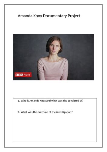 Amanda Knox documentary work booklet | Teaching Resources