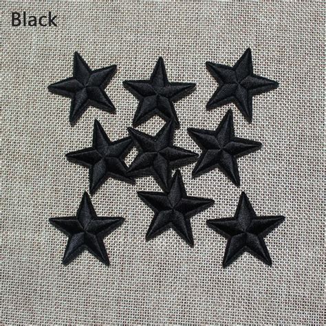 New arrival 10 pcs Black Color little star Embroidered patches iron on ...