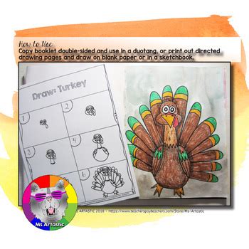 Thanksgiving Directed Drawing by Ms Artastic | Teachers Pay Teachers