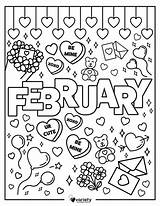 Free February Coloring Page  Pages Colors Cute sketch template