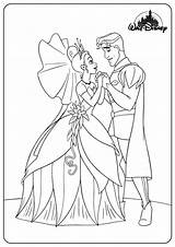 Beautiful Princess Tiana With Prince In Wedding coloring Page  sketch template