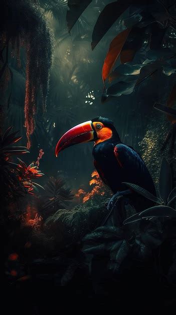 Premium Photo | Costa Rica wildlife Toucan sitting on the branch in the forest green vegetation ...