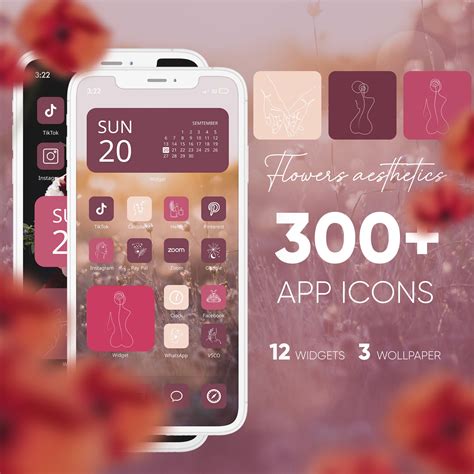 300 Ios 14 App Icons Line Widgets Pink Icon Theme Pack - Etsy