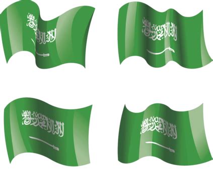 4 Flags Of Saudi Arabia Asia Flags Saudi Vector, Asia, Flags, Saudi PNG and Vector with ...