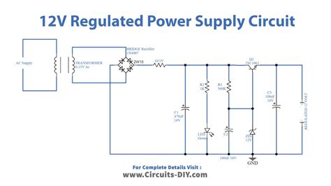 12 Volt Regulated Power Supply Circuit Using Zener Diode, 57% OFF