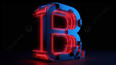 Bright Blue Letter Interior With 3d Rendered Neon Red Capital Letter R Illuminated Background ...