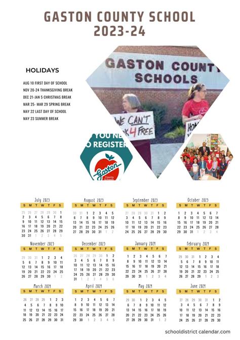 Gaston County Schools District Calendar Holidays 2023-2024