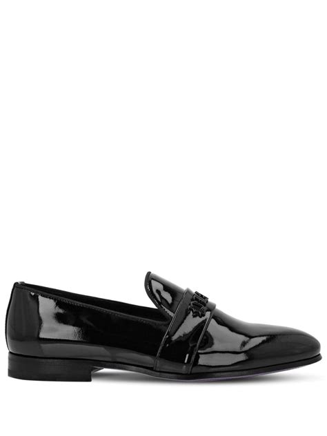 Philipp Plein logo-lettering Leather Loafers - Farfetch