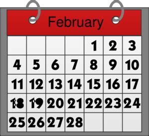 February Calendar Clip Art at Clker.com - vector clip art online, royalty free & public domain