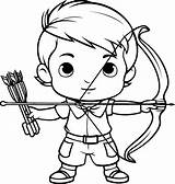 Boy archer coloring Pages 50154293 Vector Art At Vecteezy sketch template