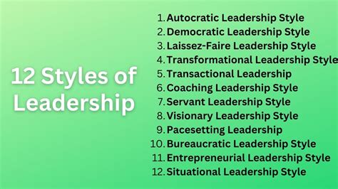 The 12 Leadership Styles [+Pros/Cons] - BokasTutor