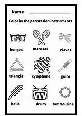 Instrument Families coloring Pages  String Woodwind percussion Brass sketch template