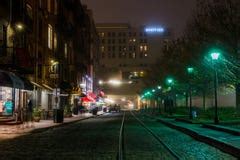 Nightlife On River Street In Savannah, Georgia At Night Editorial Stock ...