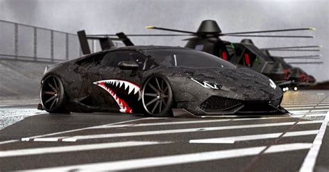 Sport Cars: Lamborghini Huracan Black Matte a Fighter Plane by Liberty Walk