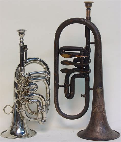 Pocket Cornet in E♭ by Henry Lehnert (left) - Valve Cornet (right) | Musical Instruments: Brass ...