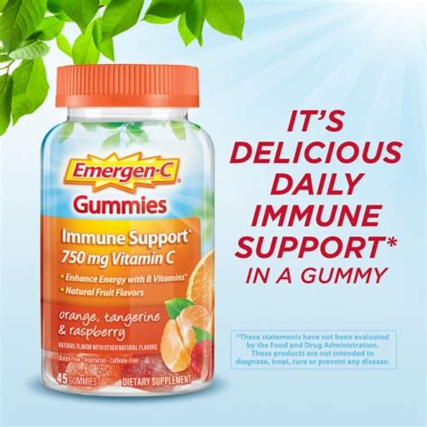 Emergen-C Adult Vitamin Immune Support Gummies, Orange, Tangerine and ...