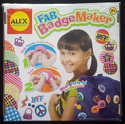 FAB BADGE MAKER Vintage Badge Making Kit From 2010 By ALEX TOYS - NEW ...