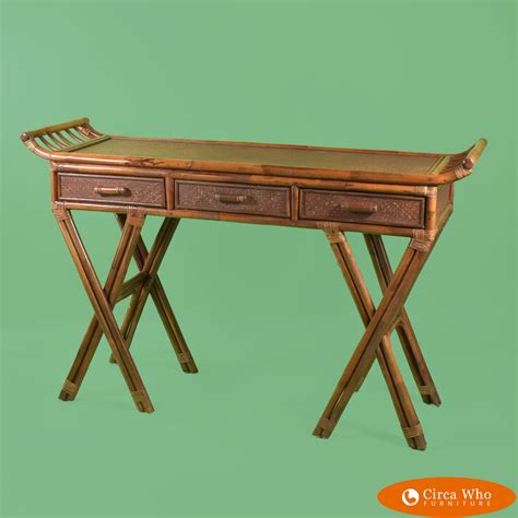 Rattan Ming Console Table/Desk | Circa Who