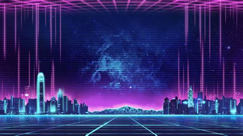 Retro Neon City Wallpaper